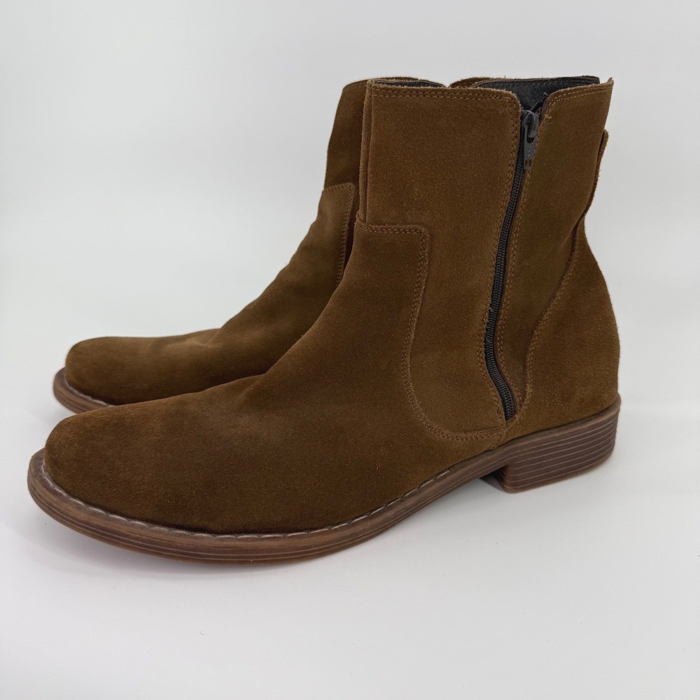Franco Fortini Montana Side Zip Ankle Boots‎ Mens 12 354009 Brown Suede Chelsea